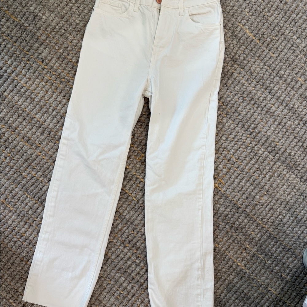 Zara Women's Straight Leg Jeans - Cream